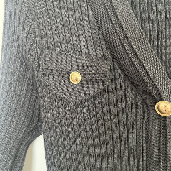 Nanette Lepore Women’s Pocket Sweater Gold Buttons Stretchy‎ Size Large - Picture 4 of 10